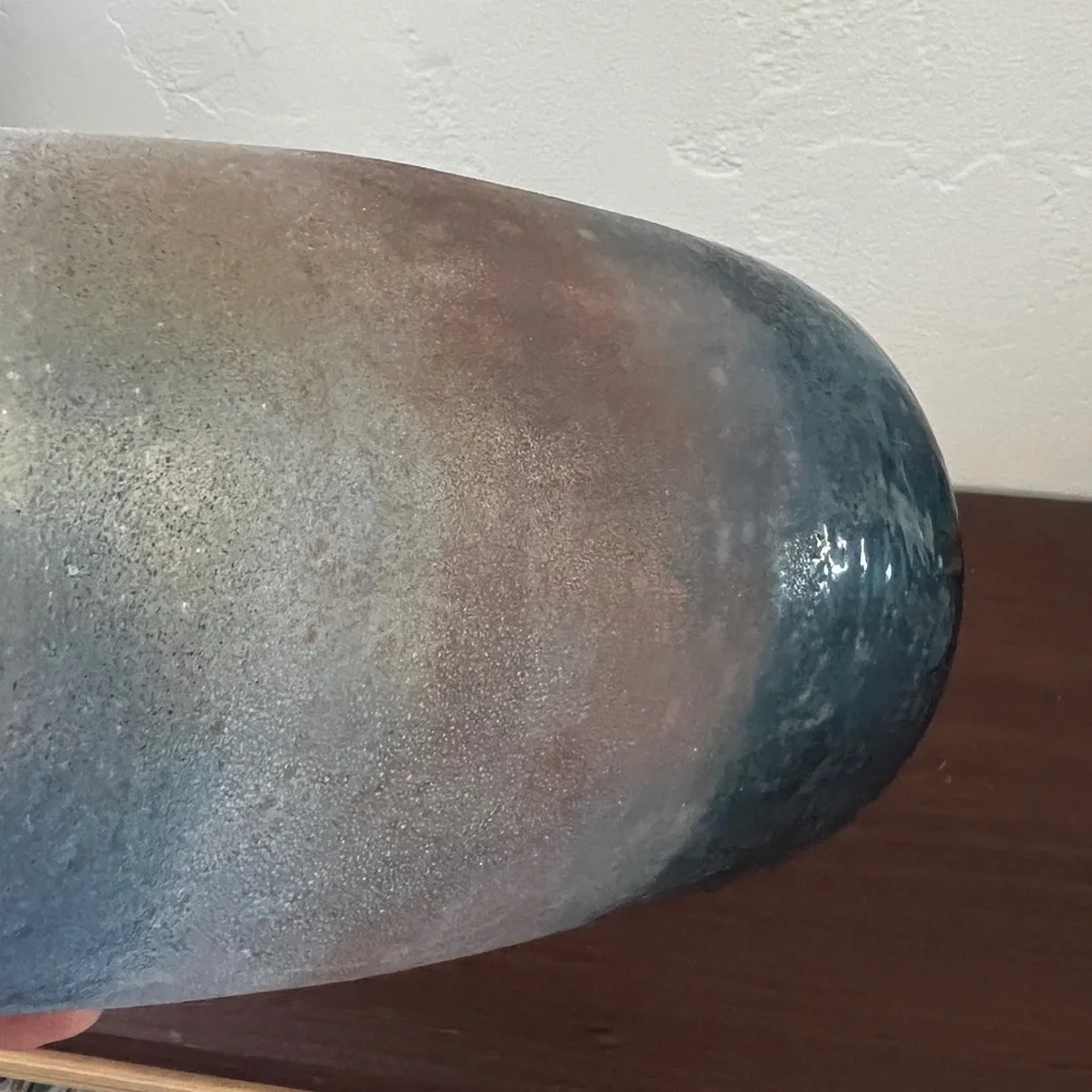 Anthropologie Teal and Rose Ombre Iridescent Vase